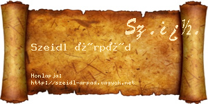 Szeidl Árpád névjegykártya